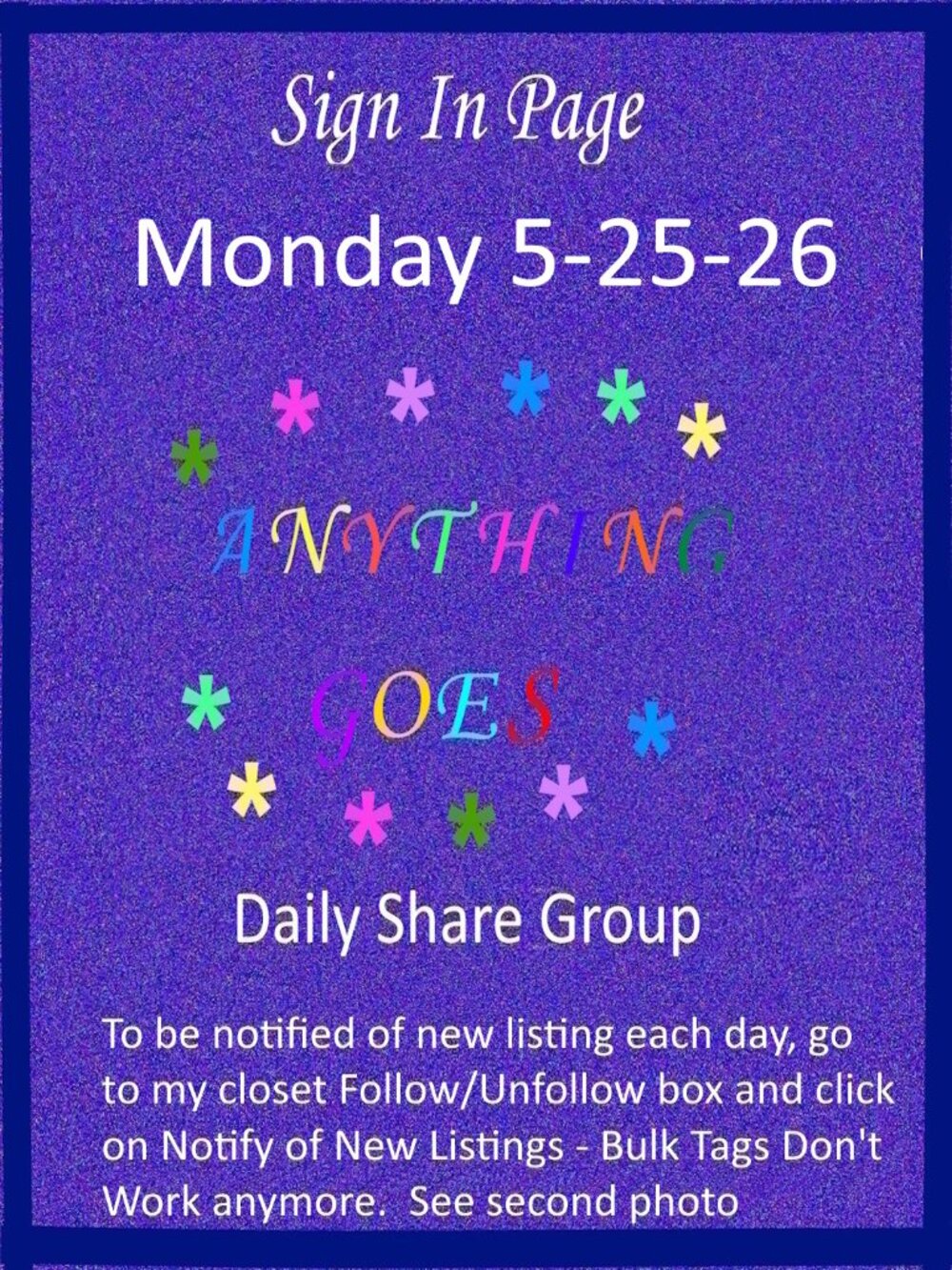 Monday 5-25-26 Anything Goes Share Group - Part One Sign In Page